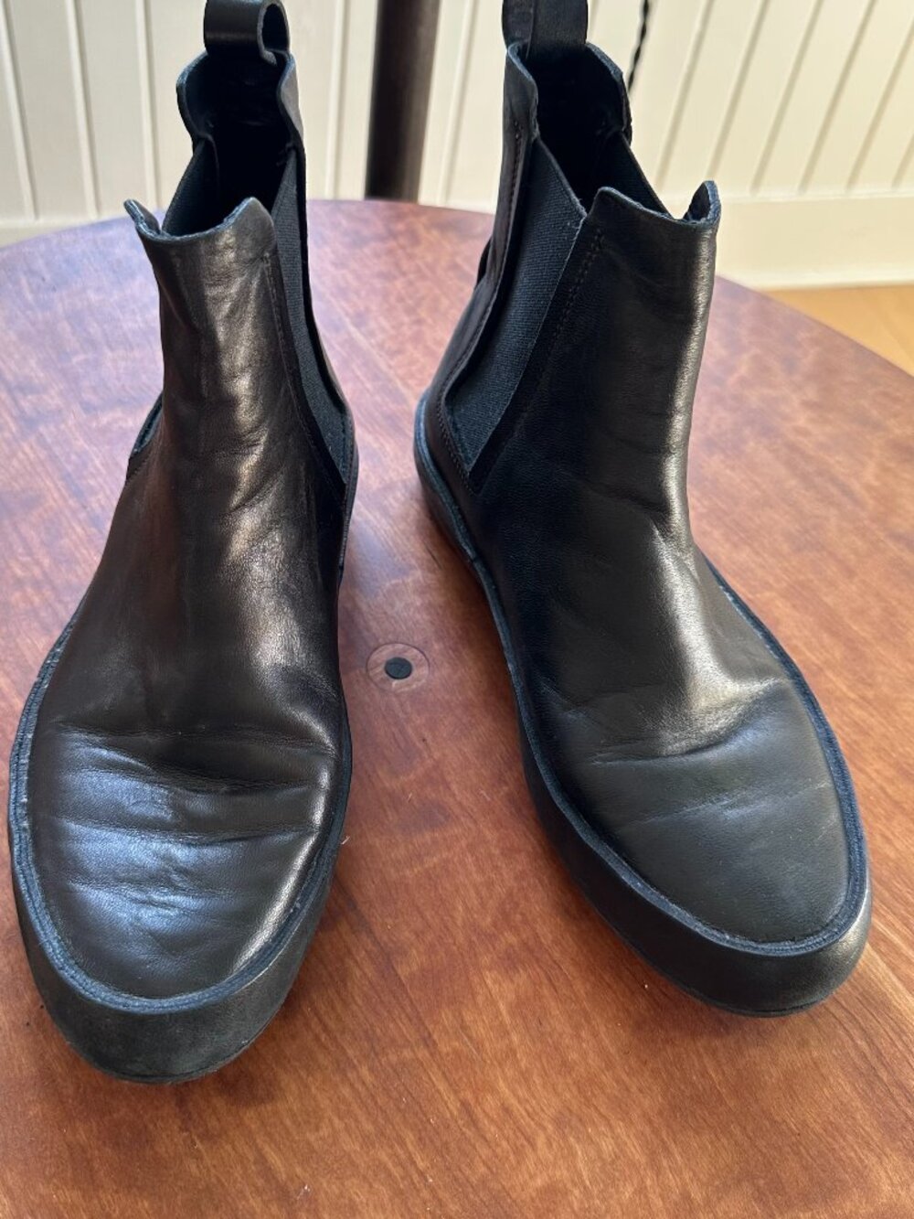 FEIT Handmade Black Leather Chelsea Ankle Boots EU 38